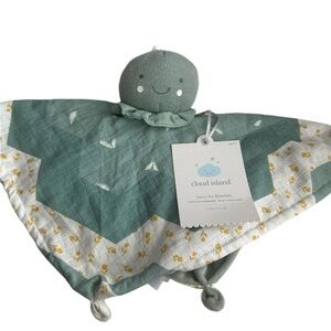 Cloud Island Teal and White Security Blanket